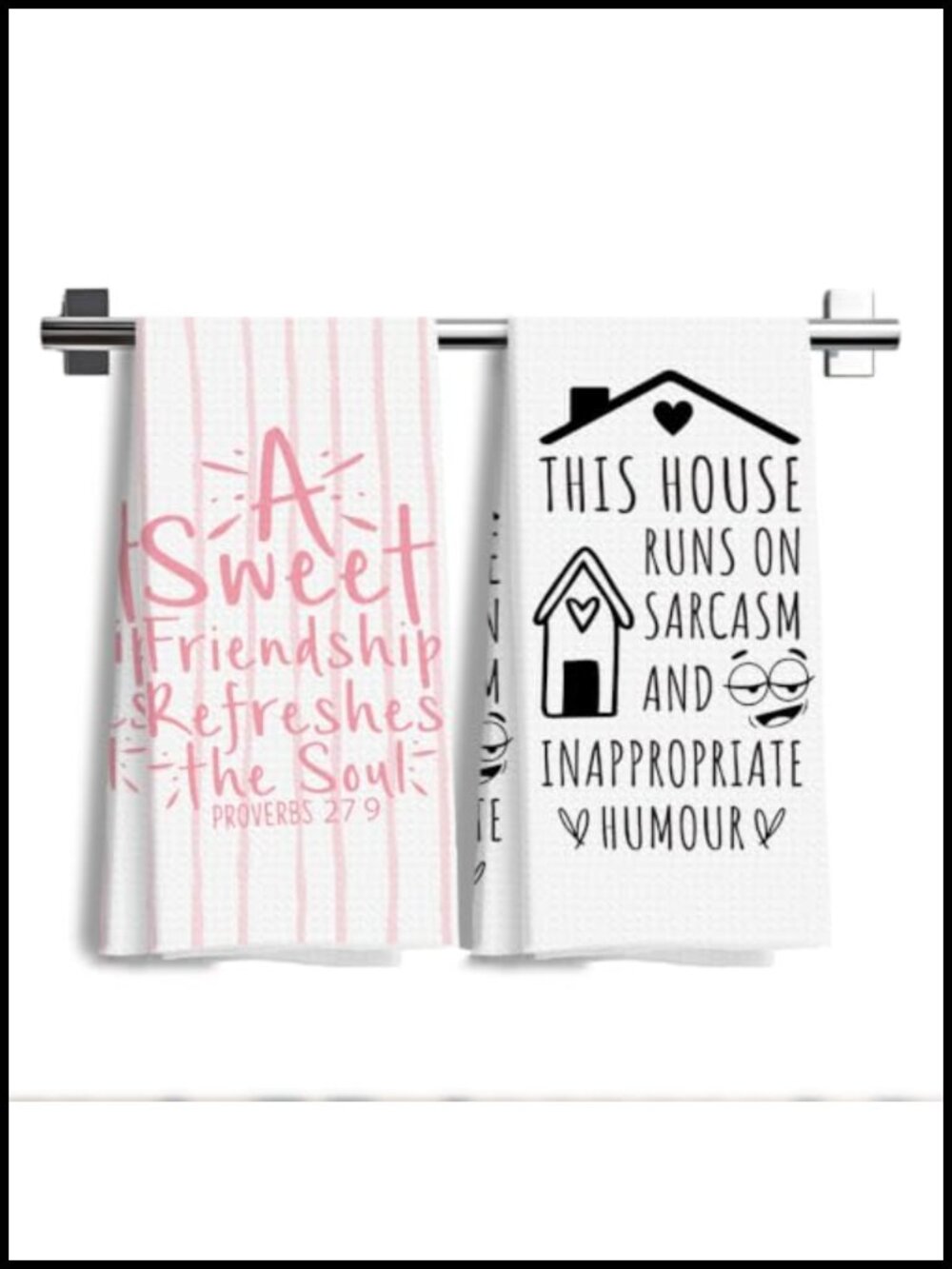 Christian Friendship Kitchen Towels 2-Piece Set 14x24 Inch Housewarming Gift